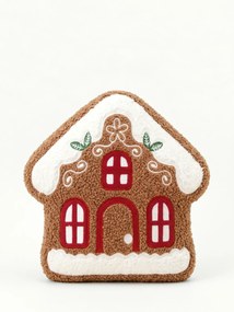Vianočný vankúš GINGER HOUSE hnedý