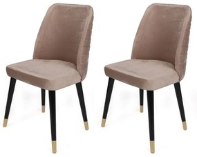 Súprava jedálenských stoličiek Hugo Beige and Black, 2 ks
