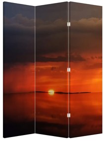 Paraván - Západ slnka s plachetnicou (126x170 cm)