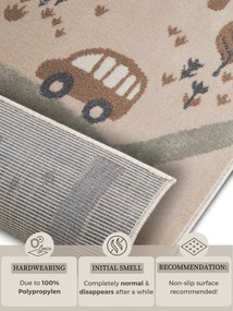 Hanse Home, Detský koberček Adventures 105972 Cream Brown Grey, 120x170, béžová, detská izba