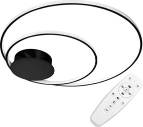 Toolight - LED stropné svietidlo + diaľkové ovládanie APP802-C, čierna, OSW-09751