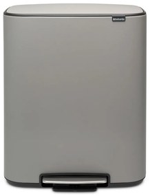 Svetlosivý nášľapný oceľový odpadkový kôš na triedený odpad 60 l Bo – Brabantia
