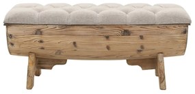 vidaXL Úložná lavica, masívne drevo a látka, 103x51x44 cm