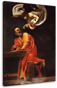 Obraz na plátně REPRODUKCE Matouš a anděl - Caravaggio - 40x60 cm