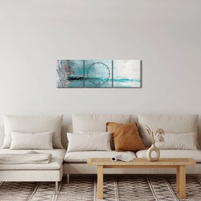 Obraz - Abstraktné olejomaľba (s hodinami) (90x30 cm)