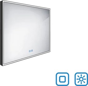 Nimco Čierne LED zrkadlo 800x700 s dvoma dotykovými senzormi - ZPC 13003VX-90