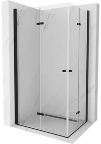 Mexen Lima Duo sprchový kút so skladacími dverami 80(dvere) x 70(dvere), 6mm číre sklo, čierny profil, 856-080-070-70-00-02