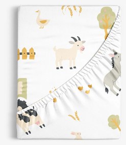 Goldea detská bavlnená napínacia plachta - život na farme 80 x 160 cm