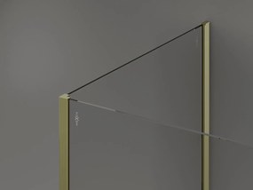 Mexen Kioto, 2-stenová sprchová zástena Walk-In 140 x 105 cm, 8mm číre sklo, zlatý lesklý profil,800-140-212-50-00-105