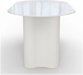 Jídelní oválný stůl Ribeira 180 cm bílý/mramor