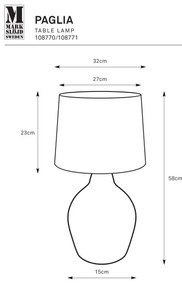 Markslöjd 108771 - Stolná lampa PAGLIA 1xE27/40W/230V biela/ratan
