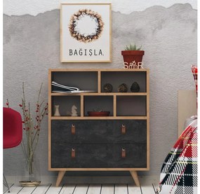 Asir Komoda MARCO 85,6x70 cm antracit/hnedá 811MDD3415