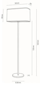 Cadre Stojacia lampa 1xE27 Max.40W Chróm/Transparentné PVC/Biela