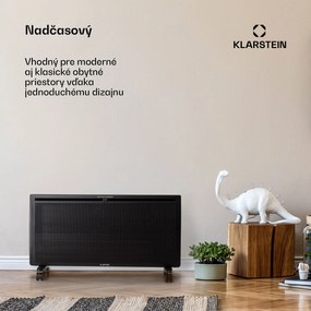 Klarstein Hot Spot Slimcurve Double Wave, konvektor, ohrievač 2 v 1, 2000 W, týždenný časovač, čierny