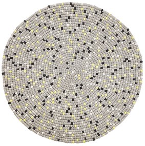 Okrúhly koberec z plstených guličiek ⌀ 140 cm svetlosivý PENEK Beliani