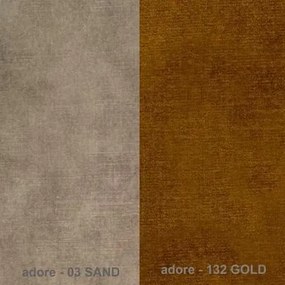 Modulová sedacia súprava PIXEL - roh + taburet, Ľavá, sv. hnedá / zlatá (Adore 03 Sand / Adore 132 Gold)