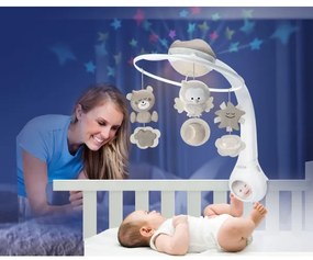 Infantino - Kolotoč nad postieľku 3v1 s melódiou, 3xAAA, hnedý