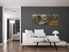Obraz - Auguste Renoir, Landscape at Vetheuil, reprodukcia (120x50 cm)