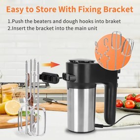 Aigostar - Ručný šľahač 300W/230V čierna/chróm