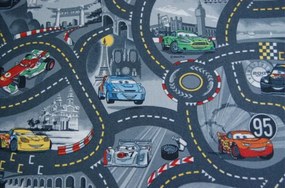 Detský koberec CARS ŠEDÝ