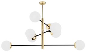 Argon 5041 - Luster na tyči CAMERON 8xE27/15W/230V mosadz/čierna