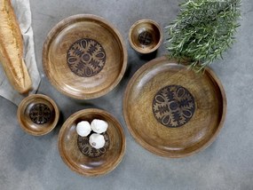 Drevená servírovacia miska z mangového dreva Tours Bowl - Ø 20*5 cm/ 750ml