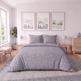 Kvalitex Bavlnené obliečky NORDIC COLLECTION 140x200 + 70x90 cm - GRID šedé