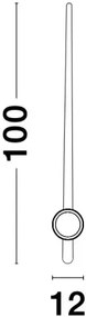 LED nástenné svietidlo Kedo 100 hnedá