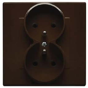 GP-2LZ Dvojitá zásuvka s uzemnením hnedá