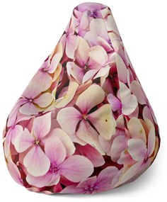Sablio Sedací vak Pear Ružové kvety - 140 x 100 x 25 cm
