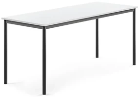 Stôl SONITUS, 1800x700x760 mm, HPL - biela, antracit