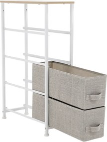 Komoda s látkovými zásuvkami OFELIA, biela