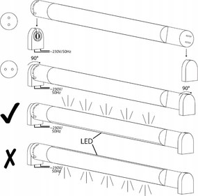 ECOLIGHT 4x LED trubicové svetlo 120 cm 18 W 2430 lm 4000K G13 T8