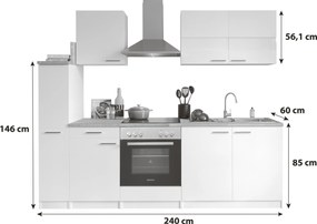 XXXLutz KUCHYNSKÝ BLOK 240 cm Respekta - Online Only kuchyne - 001899019501