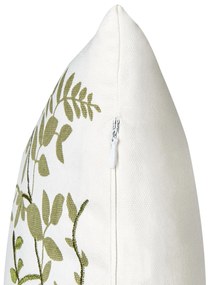 Sada 2 bavlnených vankúšov s kvetovaným vzorom 30 x 50 cm biela a zelená ZALEYA Beliani