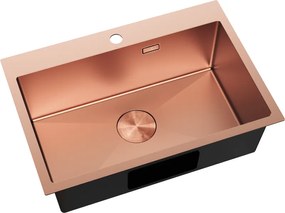 Mexen Solix, 1-komorový nerezový drez 650 x 450 mm, brúsená meď, 6403651000-65