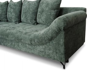 Rohová sedačka Kati, šedo-zelená látka, ľavý roh