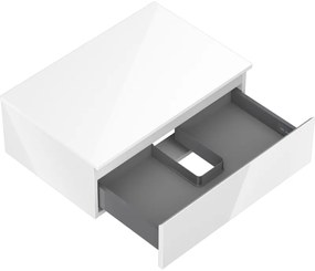 Mexen Orio, kúpeľňová skrinka 70 cm s hornou časťou, 1 zásuvka, biela lesklá, 91A10-07023-1-BFC00