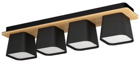Eglo 390008 - Stropné svietidlo RUSCIO 4xE27/40W/230V čierna/hnedá
