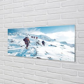 Obraz plexi Lezenie na hory v zime 120x60 cm
