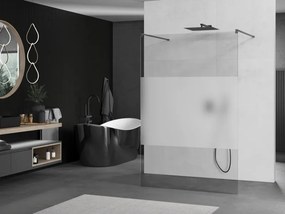 Mexen Kioto, sprchová zástena Walk-In 110 x 200 cm, 8mm číre sklo-námraza, grafitový profil, 800-110-002-66-35