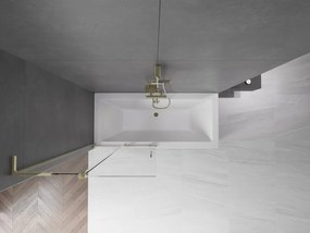 Mexen Velar L, 2-krídlová posuvná vaňová zástena 95 x 150 cm, 8mm číre sklo, zlatý lesklý profil, 896-095-003-01-50