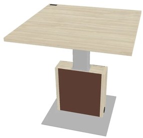 Výškovo nastaviteľný rokovací stôl Verno+ S 120 x 120 cm, agát / hnedá