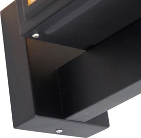 Rustikálna nástenná lampa čierna IP44 - Sutton Up