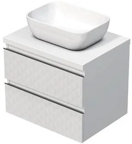 Kúpeľňová skrinka s krycou doskou SAT Cube Way 60x47,5x46 cm biela mat CUBE3D46602ZBKD, 1 ks