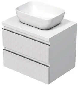 Kúpeľňová skrinka s krycou doskou SAT Cube Way 60x47,5x46 cm biela mat CUBE3D46602ZBKD