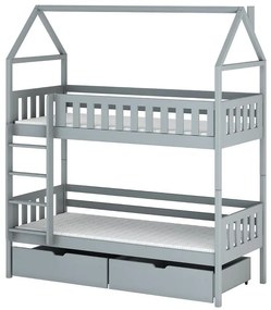 Posteľ Domček Gaja 90x200 sivá
