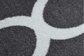 Kusový koberec SKETCH KIERAN sivý/biely trellis