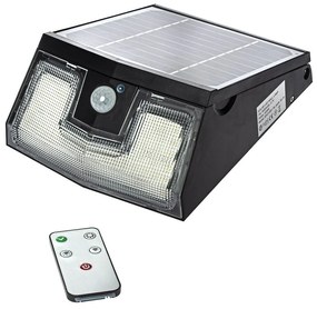 Exteriérové solárne nástenné LED svietidlo Solar, 1x LED 7w, čierna, pohybový senzor