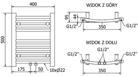 Mexen Ares, vykurovacie teleso 500x400 mm, 179 W, biela, W102-0500-400-00-20